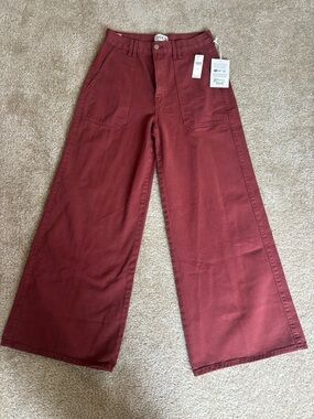 Anthropologie Etica ELM Wide Leg Utility Pants in Rust